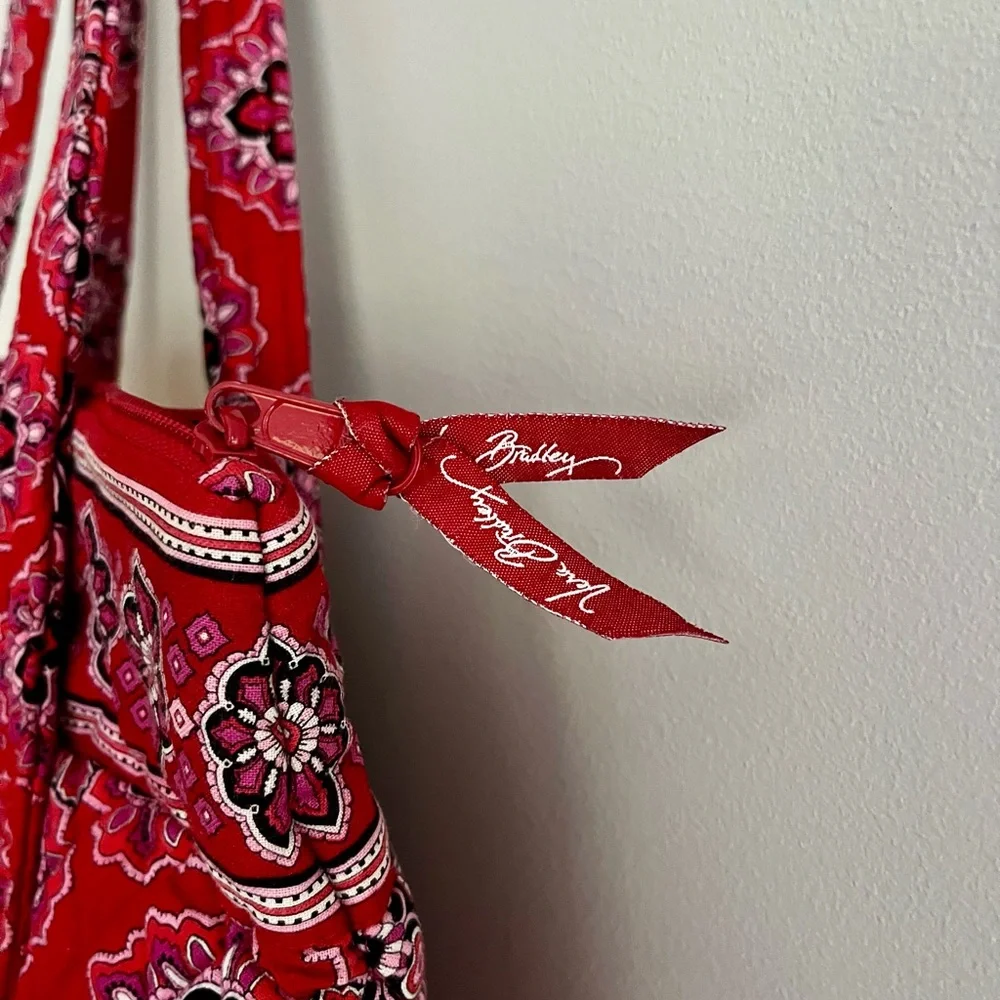 Vera Bradley Scarlett Red Paisley Patterned Tote Bag